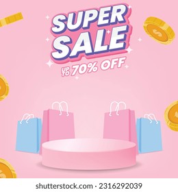 super sale banner promotion for social media