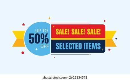 Super sale banner, Sale banner promotion template design with Yellow and red background.