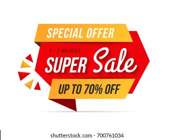 Super sale banner, special offer, vector eps10 illustration