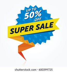 Super Sale banner. Sale sticker. Vector illustration.