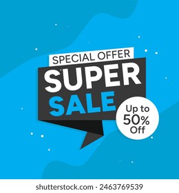 Super Sale Banner Template Abstract Vector Design. Super sale Poster Or Discount Tag For Web Media And Market. Super Sale creative banner illustration