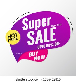 super sale banner template colorful.