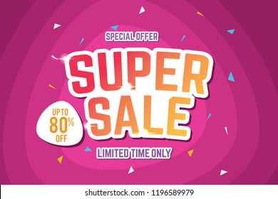 Super Sale Banner Template. Sale Banner Design. Abstract Sale Banner.