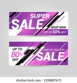 Super sale banner template design.  Vector illustration.