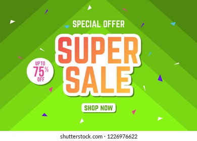 Super Sale Banner Template. Sale Banner Design. Abstract Sale Banner.