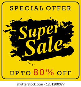 super sale banner template design. big sale special offer background. end of season special offer banner. vector illustration. vector typography banner design concept.