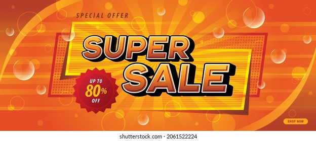 Super Sale Banner Template design special offer discount, Shopping banner template, Abstract Balloon Sale Web Header template design for Sale and discount label. promotion poster design. discount tag 