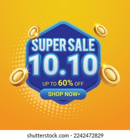 Super sale banner template design for web or social media