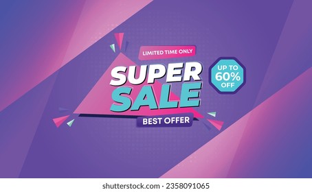 super sale banner template design. big deal flash sale discount template promotion posts. web banner for mega hot sale promotion discount sale banner. end of season special offer Sales vector banner
