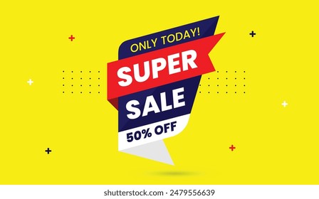 Super Sale Banner Template Design with Yellow Background Eye catching and vibrant, perfect for promoting your biggest sales events