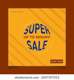 Super Sale banner template design. special offer campaign or promotion for social media and website