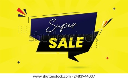 Super sale banner template design with yellow background perfect for catching attention and boosting sales.