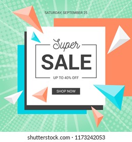 Super Sale banner template design.Vector illustration.