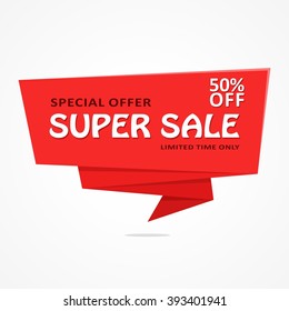 Super Sale Banner Template Desing On White Background. Best Offer. Vector Illustration