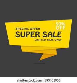 Super Sale banner template desing on dark background. Best offer. Vector