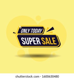 Super Sale Banner Template. Icon. Vector Illustration