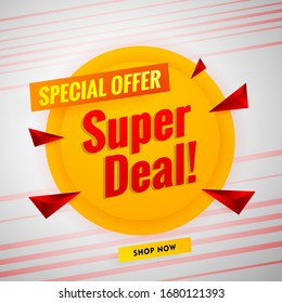 Super sale banner template modern design yellow