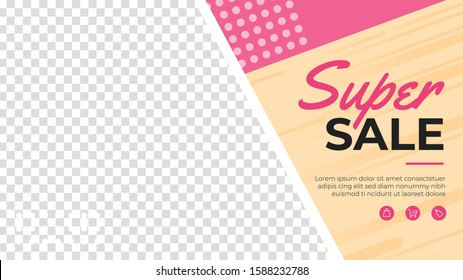Super sale banner template. Promotion sale banner for website, flyer and poster