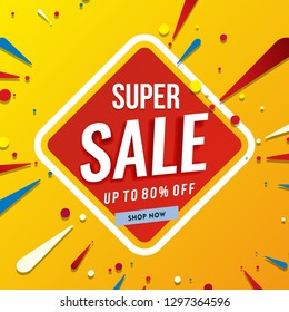 super sale banner template red