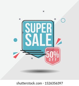 Super Sale Banner Template. vector Illustration