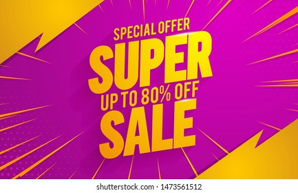 Super sale banner template.Vector background