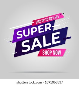 Super sale banner templete design for media promotions and social media promo