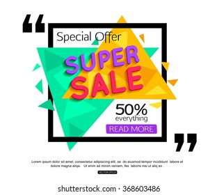 Super Sale banner. Vector eps 10 format.
