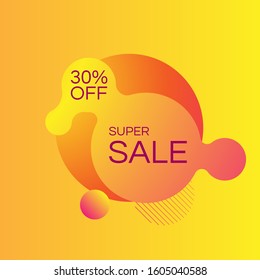 super sale banner. Vector illustration.