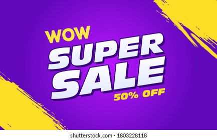 Super sale banner Vector illustration