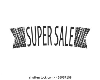 Super sale banner. Vector illustration.