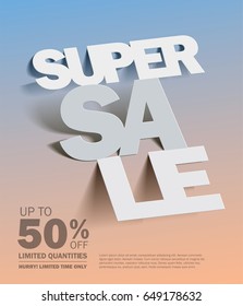 Super Sale banner. vector illustration