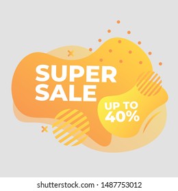 Super sale banners with dynamic modern liquid mobile concept for social media 