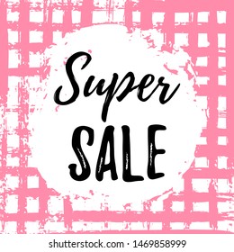 Super sale banner.Vector illustration isolated on a modern grunge background. Perfect for website, badge, poster, mockup brochure style, cover, booklet, print, flyer, blank, card, ad, sign.