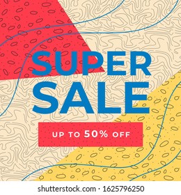 Super sale best banner template design, end of season special banner. Vector illustration