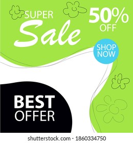 Super Sale Best Offer Vector Template Design Illustration