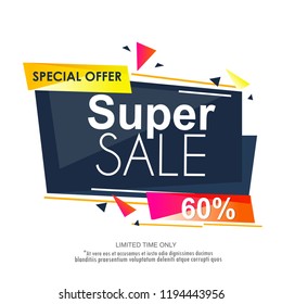 Super Sale, Big, Mega Banner, poster Template. Sale Banner Design. Abstract Sale Banner.