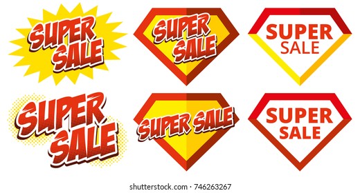 Super Sale Big Set Stickers Vector Collection