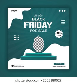 Super sale black Friday social media post design template or mouse online selling banner