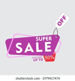 Super sale business concept design on banner yellow background, Eps 10 vector illustration.eps