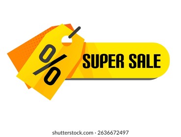 Super sale – button, label, tag – vector illustration