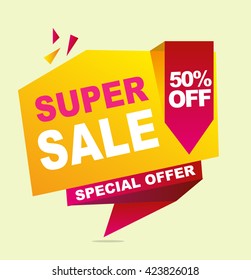 Super Sale Color Banner Vector Illustration Stock Vector (Royalty Free ...