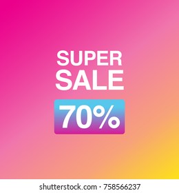 Super Sale Colorised Banner. Big sale, clearance. Vector illustration.