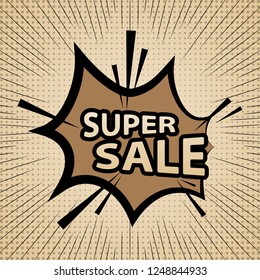 Super sale in comic style