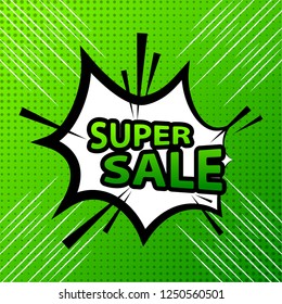 Super sale in comic style
