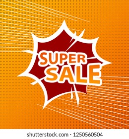 Super sale in comic style