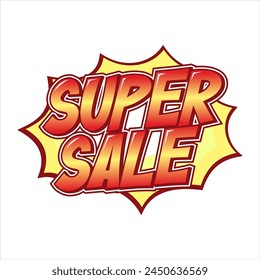 super sale in comic style