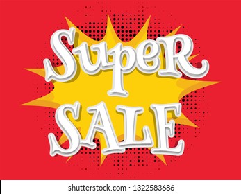 Super Sale Comic Style Vector illustration