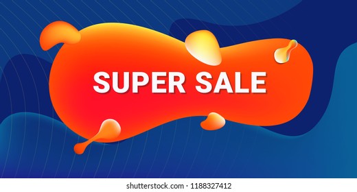 Super sale curvy banner background