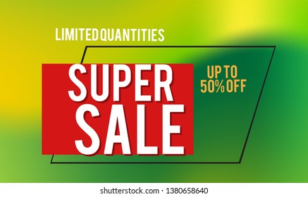 Super Sale Design for business. Discount Banner Promotion Template