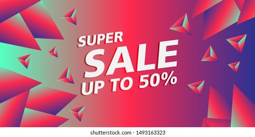 Super Sale Design for Business and Social Media Banner. Discount Banner and Poster Promotion Template Vector.